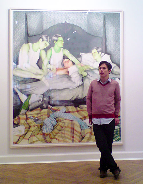 Anthony Goicolea vor seinem Bild, in der Galerie Aurel Scheibler